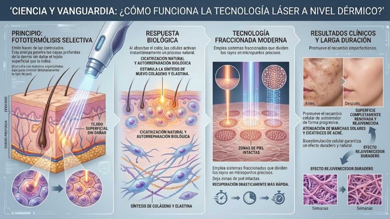 Rejuvenecimiento facial con láser: El secreto médico para recuperar la juventud de tu piel sin cirugía 3 funciona la tecnología láser a nivel dérmico